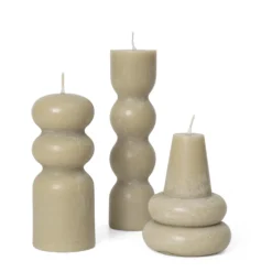 Set Of 3 Torno Candles In Sand By Ferm Living