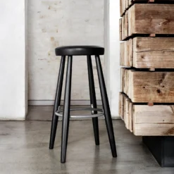 CH56/58 Bar Stool By Carl Hansen & Søn -Finest Furniture Shop carl hansen ch56 black lifestyle