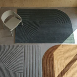 Relevo Rug By Studiopepe For Muuto -Finest Furniture Shop relevo rug dark green sage green burnt orange 170x240 cover lounge dark beige muuto org