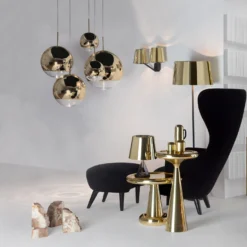Mirror Ball Gold Pendant By Tom Dixon -Finest Furniture Shop tomdixon mirrorball gold group